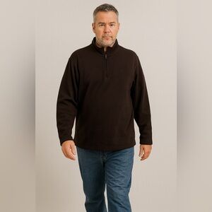 Wrangler outdoor deep brown 1/4 zip sweater size XL  Q